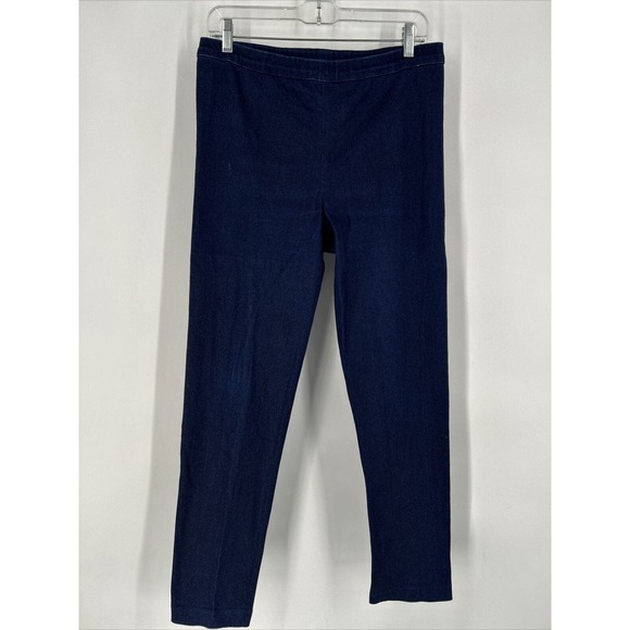 St. John Women’s 10 (31x29) Denim Straight Leg Pull On Dark‎ Blue Jeans Stretch - Picture 1 of 7